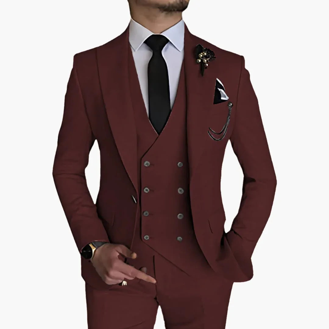 Slim Fit Dreiteiliger Anzug für Herren