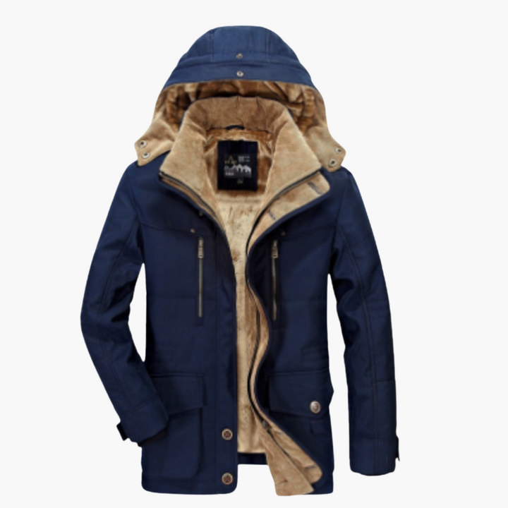 Herren Winter Jacke mit Kapuze und Reißverschluss