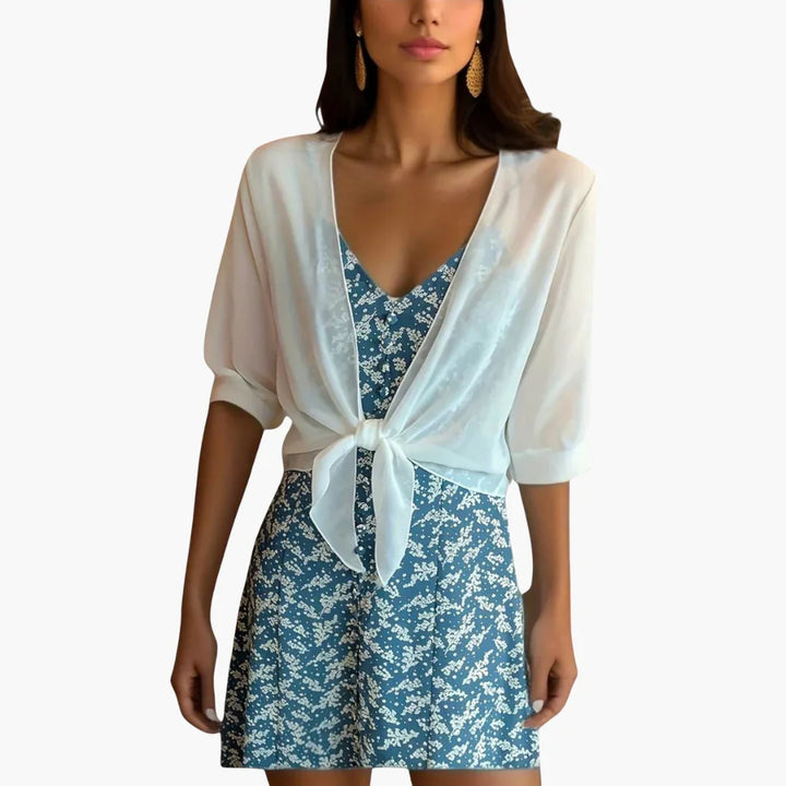 Offene Bluse mit langen Ärmeln für Damen