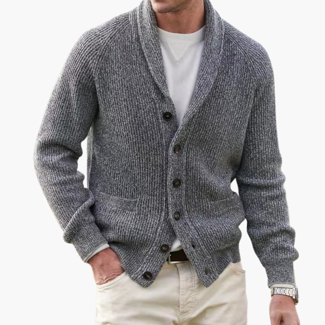 Herren Cardigan mit Schalkragen und Fronttaschen