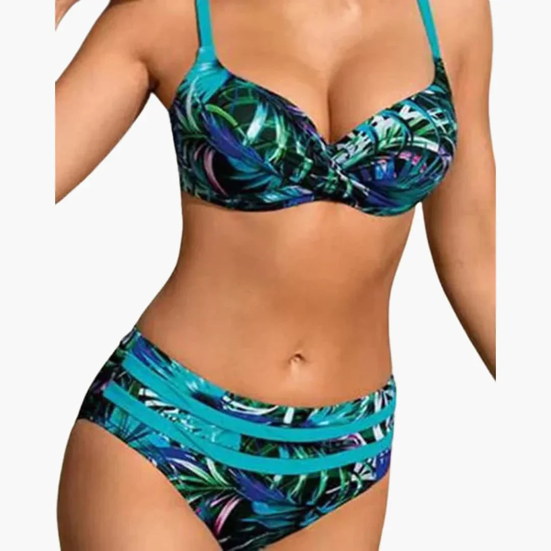 Muster High-Waist Bikini für Damen