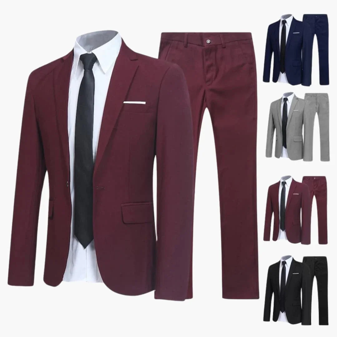 Zweiteiliger Slim Fit Anzug für Herren