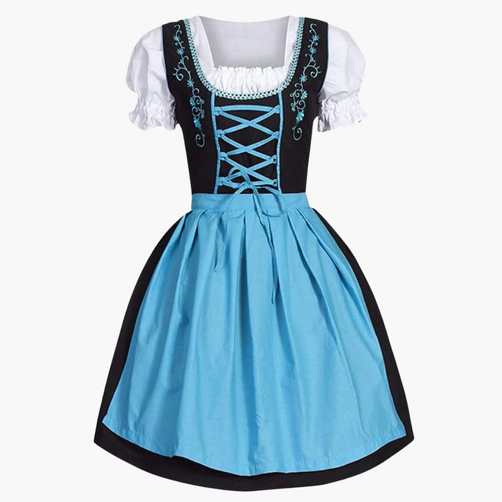 Damen Dirndl Kleid mit Schürze und Schnürung | Oktoberfest 2025
