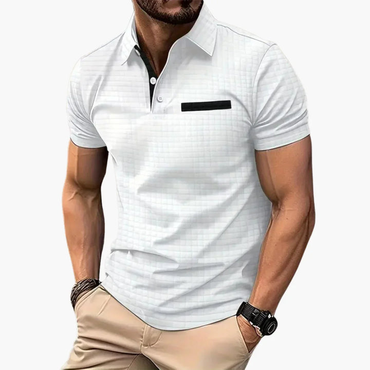 Texturiertes Slim Fit Polohemd für Herren