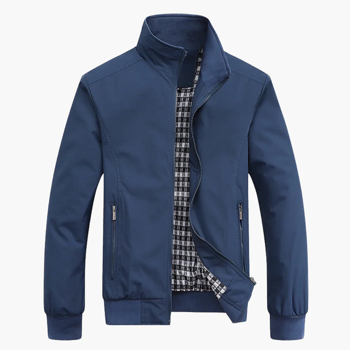Herren Slim Fit Bomberjacke mit durchgehendem Reißverschluss