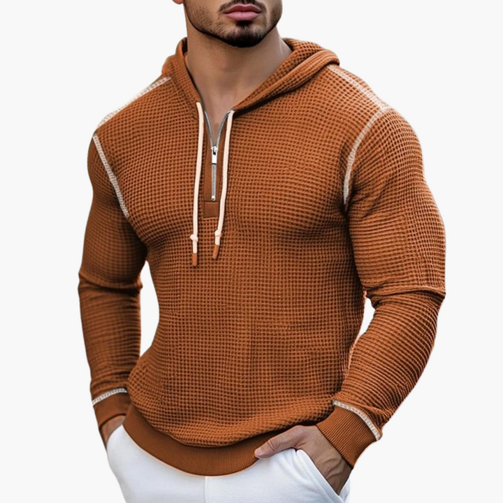 Rainer | Stilvoller Waffel-Langarm-Kapuzenpullover