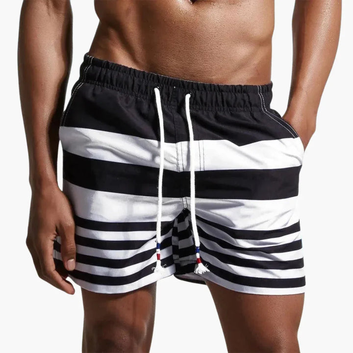Gestreifte Schwimmshorts für Herren