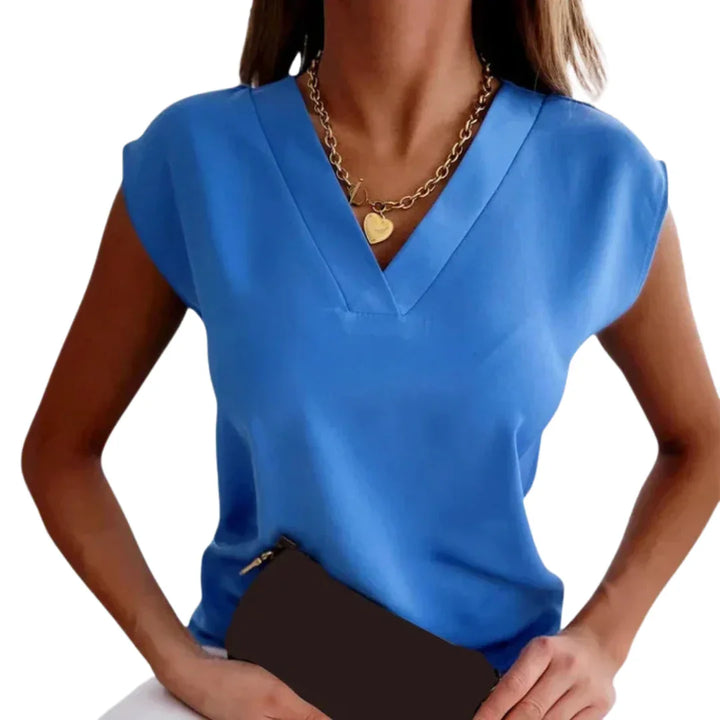 Gestreifte V-Ausschnitt Bluse für Damen