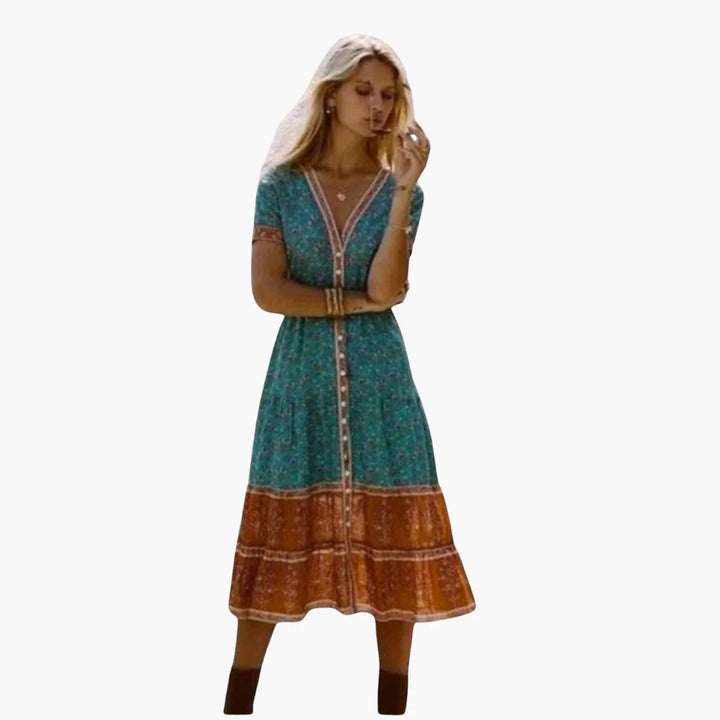 Blumenprint Midi Kleid für Damen