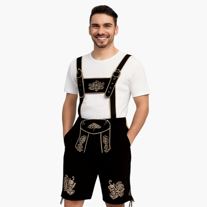 Herren Hose kurz mit Stickerei und Hosenträgern | Oktoberfest 2025