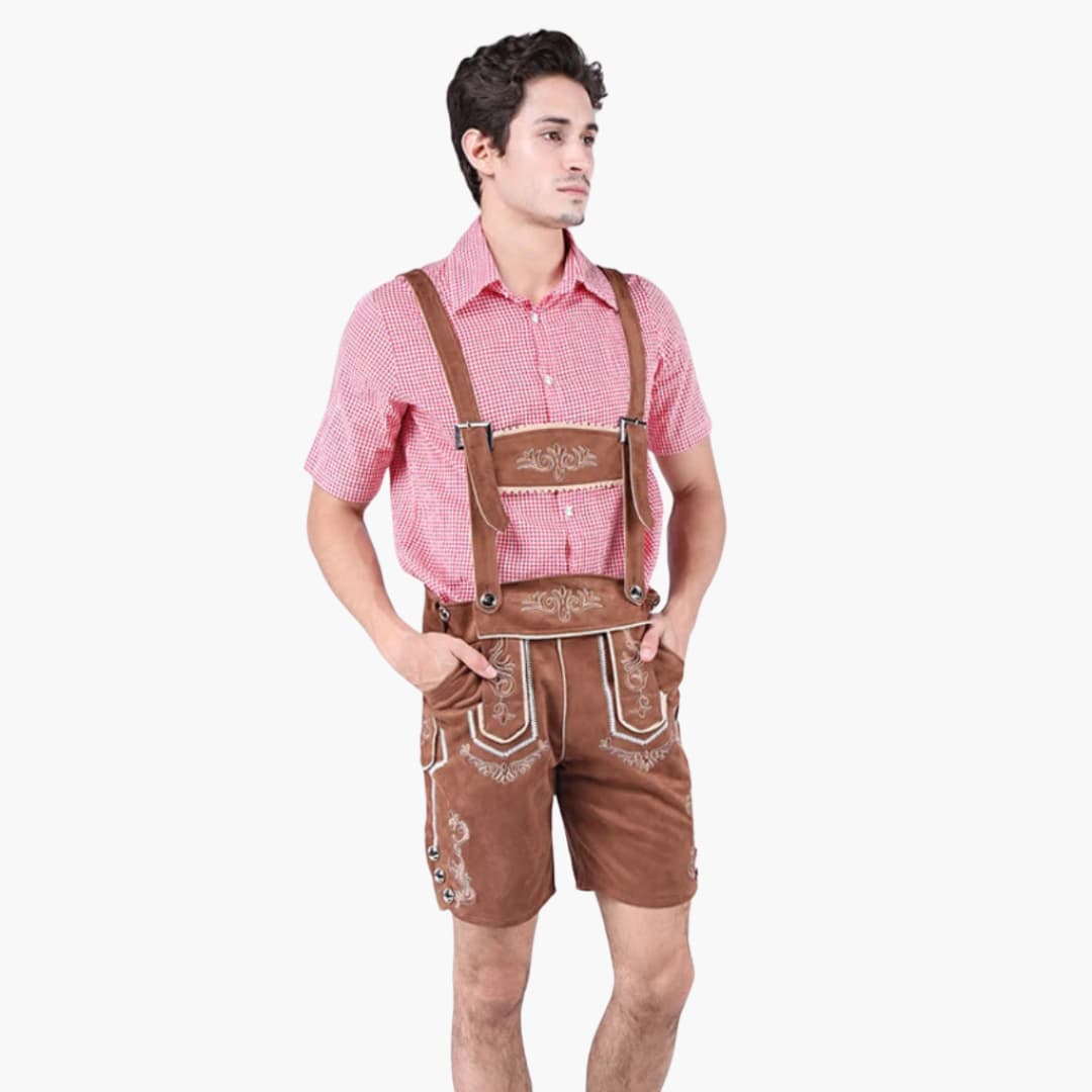 Herren Trachtenhose mit Stickerei und Trägern | Oktoberfest 2025
