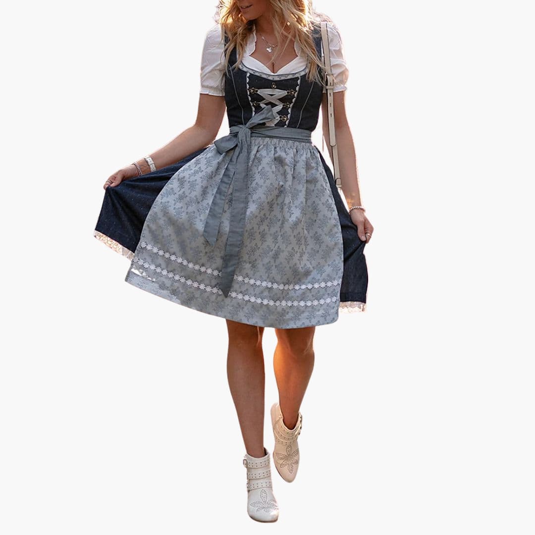 Dirndl Damen Kleid mit Schürze und Bluse | Oktoberfest 2025