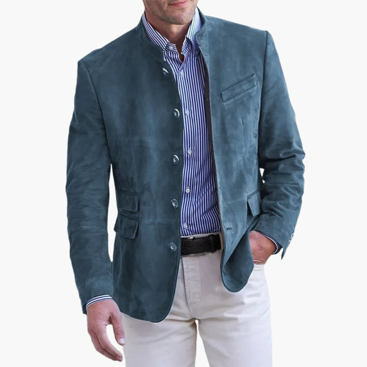 Herrenjacke mit Stehkragen und Knopfverschluss