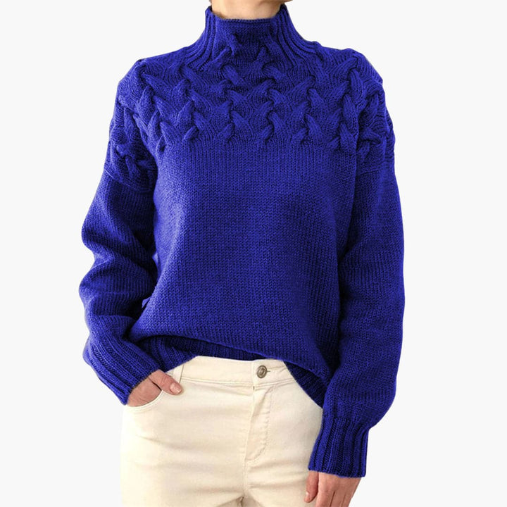 Damen pullover mit Rollkragen und langen Ärmeln