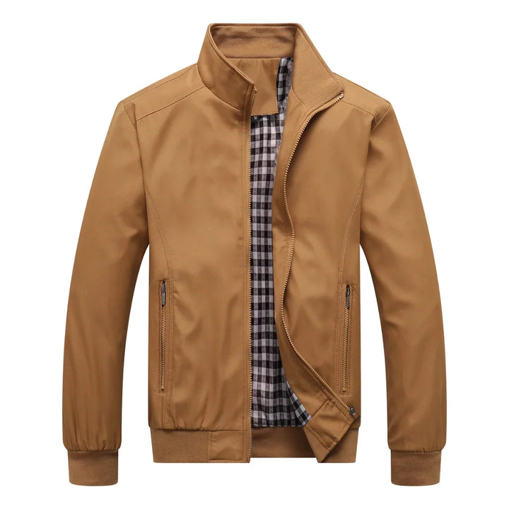 Herren Slim Fit Bomberjacke mit durchgehendem Reißverschluss