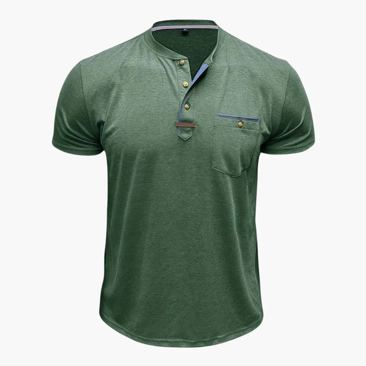 Henley T-Shirt mit Ziernähten für Herren