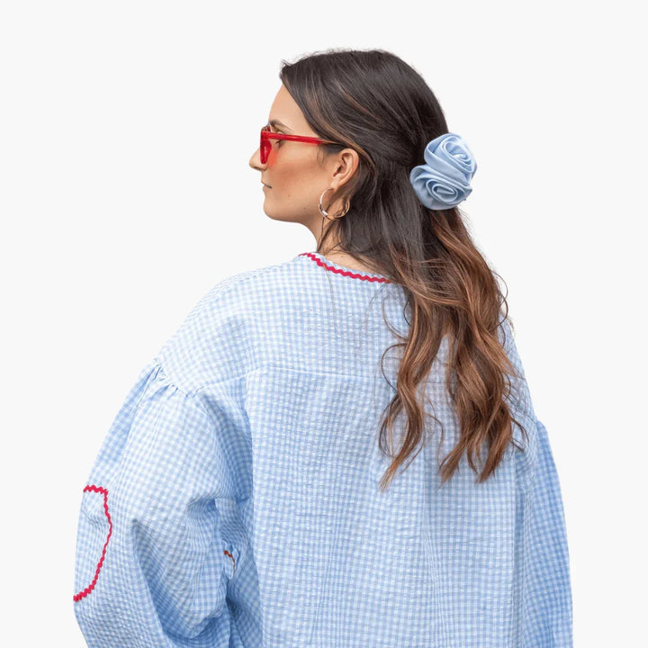 Herztaschen Karobluse für Damen