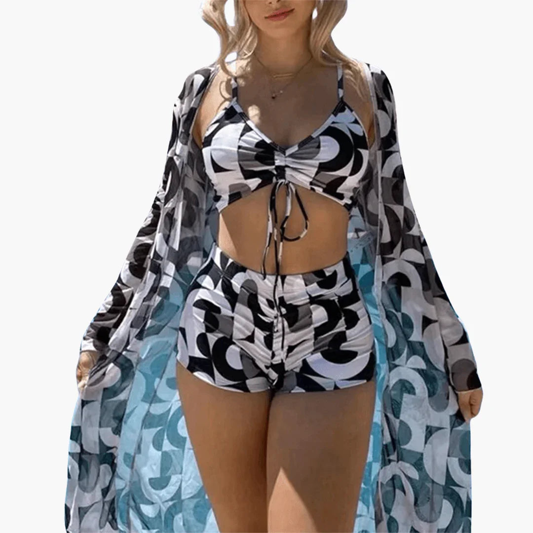 V-Ausschnitt Bikini Set für Damen