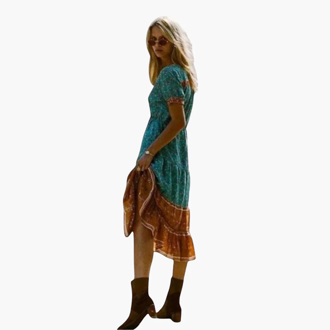 Blumenprint Midi Kleid für Damen