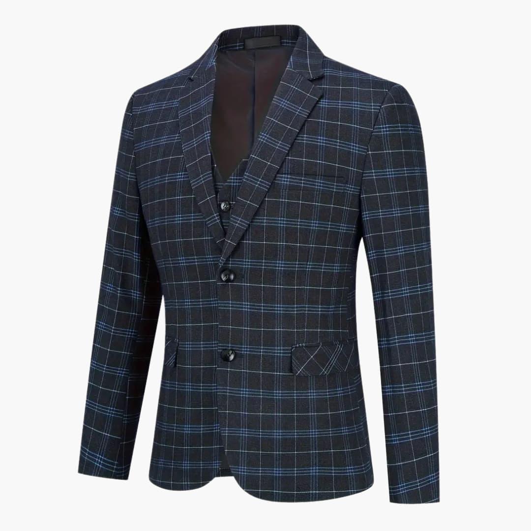 Kariertes Slim Fit Anzugset für Herren
