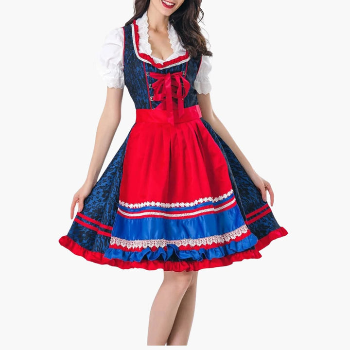 Damen Dirndl Kleid mit Schnürung und Schürze | Oktoberfest 2025