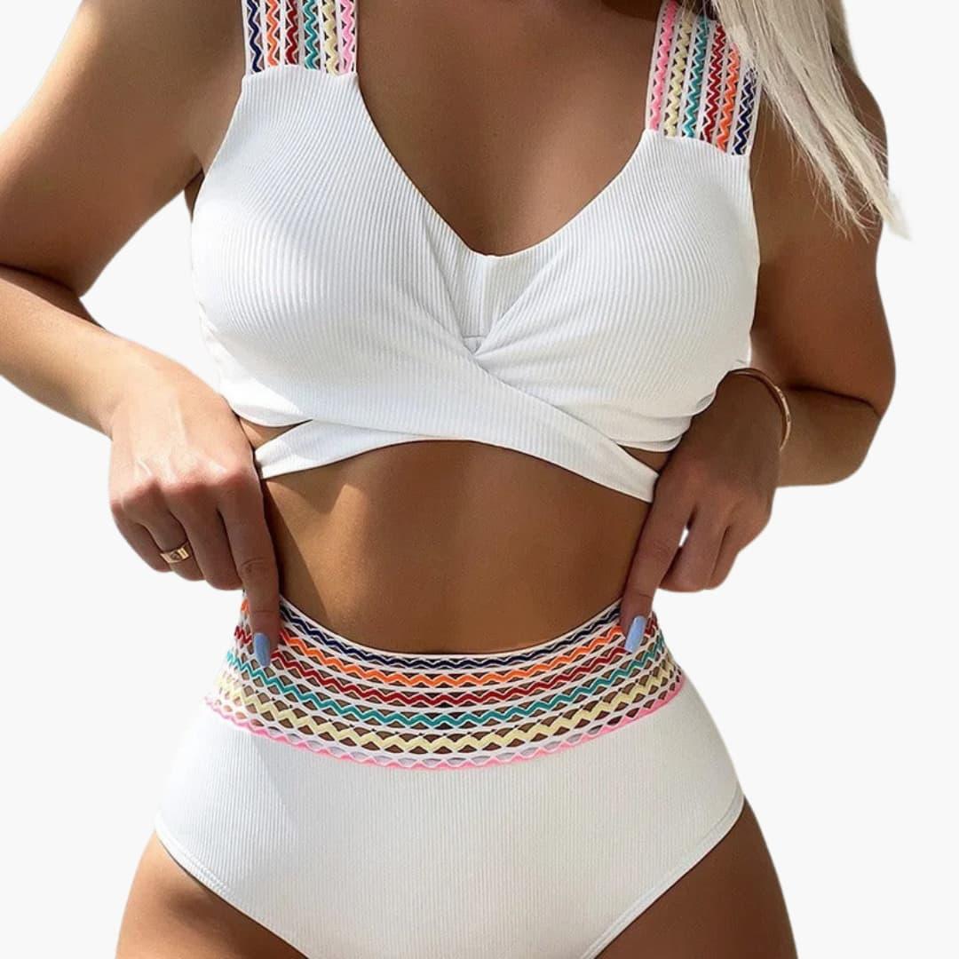 Zweiteiliger Bikini mit Rippstruktur für Damen