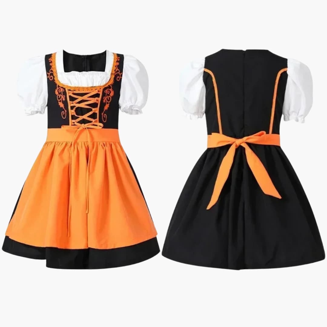 Mädchen Dirndl Kleid mit Stickerei und Schnürung | Oktoberfest 2025