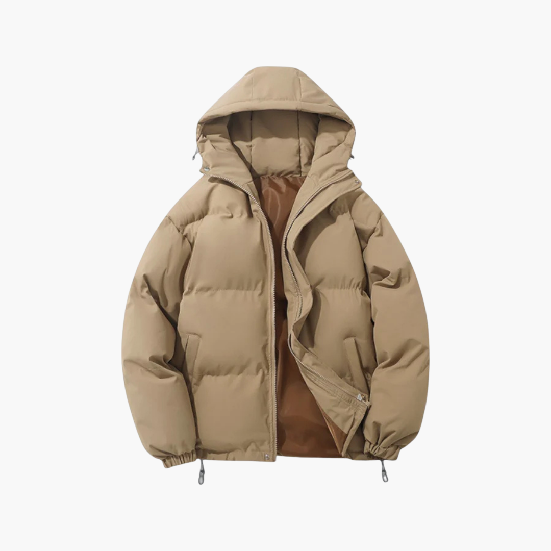 Unisex Winterjacke mit Kapuze und Reißverschluss