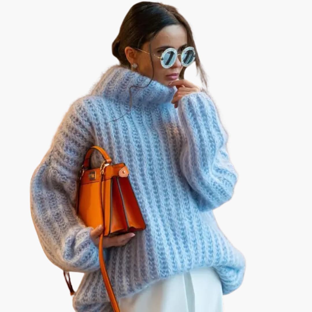 Damen pullover mit Rollkragen und langen Ärmeln