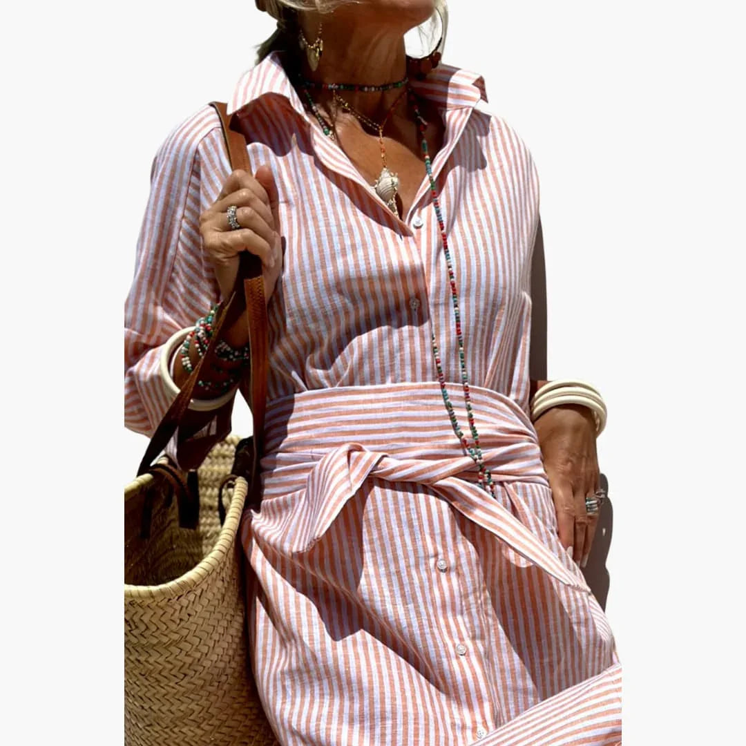 Gestreiftes Hemdblusenkleid für Damen