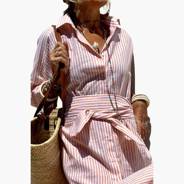 Gestreiftes Hemdblusenkleid für Damen