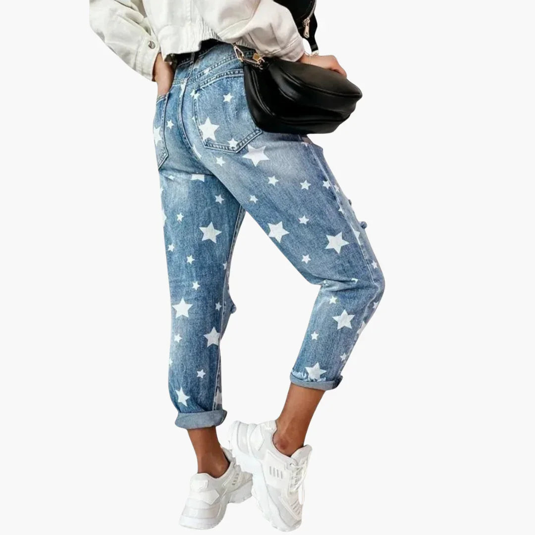 Gemusterte Stoffhose für Damen