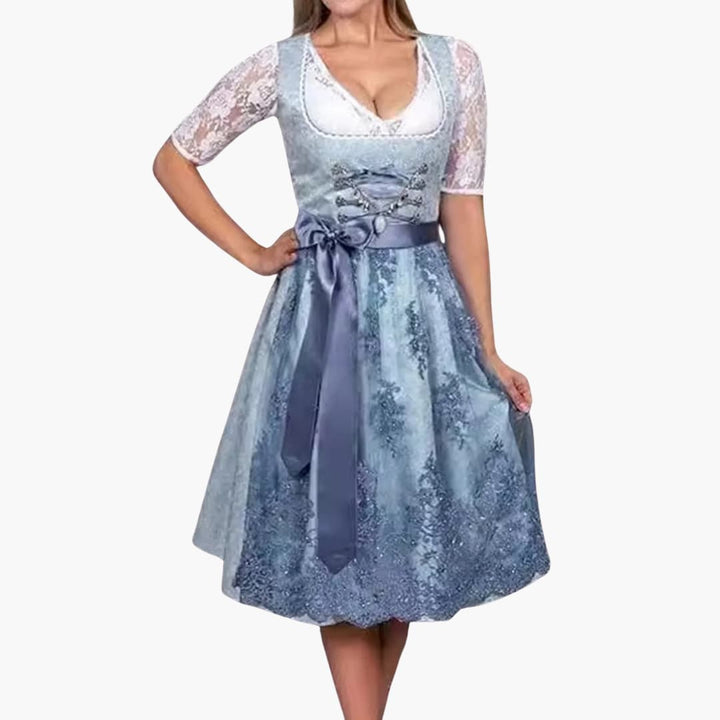 Damen Dirndl Kleid mit Mieder und Rock | Oktoberfest 2025