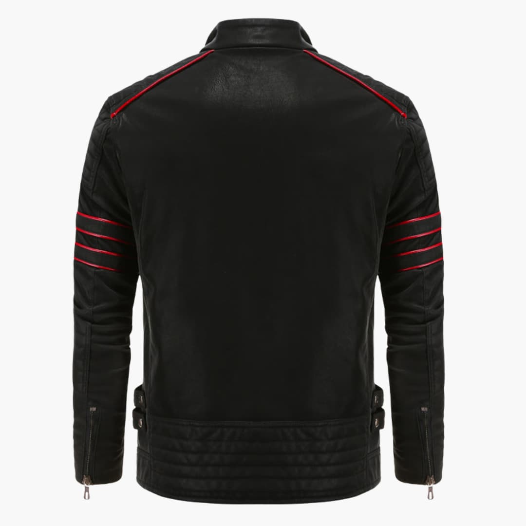 Herren-Zip-Jacke mit gesteppten Ärmeln und Kontraststreifen