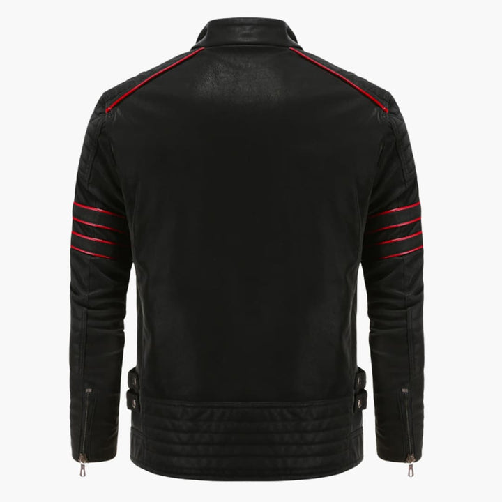 Herren-Zip-Jacke mit gesteppten Ärmeln und Kontraststreifen