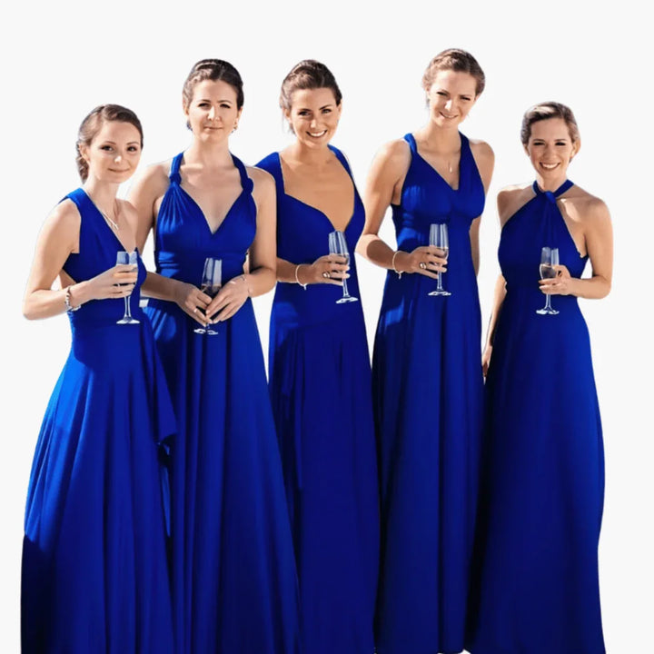 Mehrfach Wickel Maxi Kleid für Damen