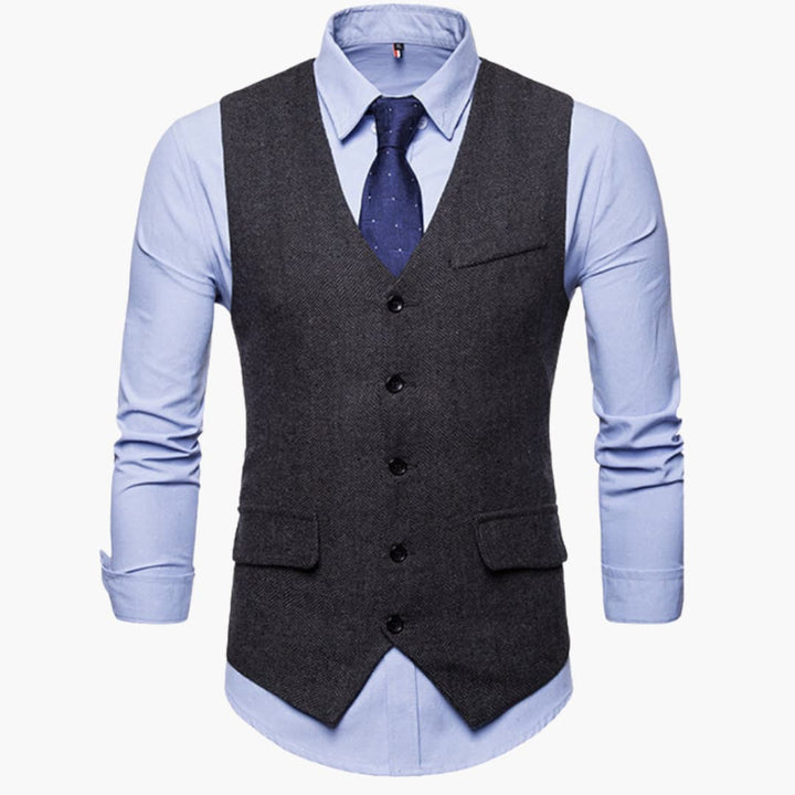 Herren Trachtenweste mit V-Ausschnitt und Taschen | Oktoberfest 2025