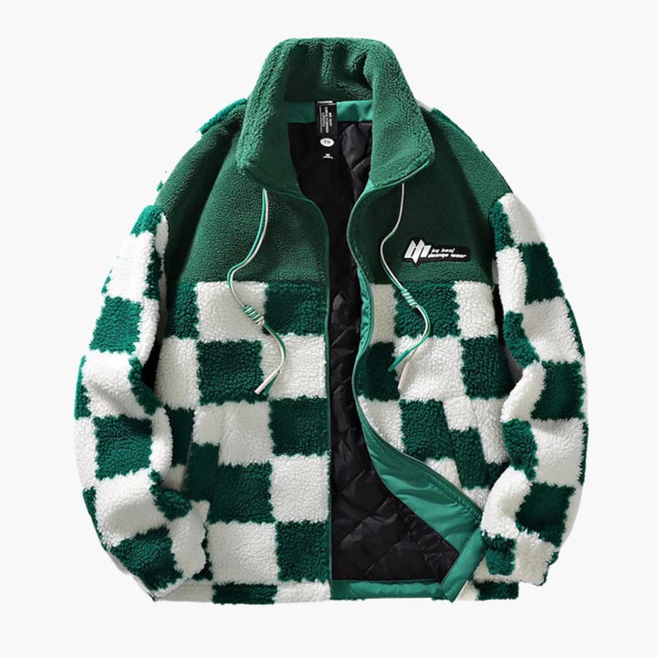 Herren-Fleecejacke mit Reißverschluss und gemusterter Oberfläche