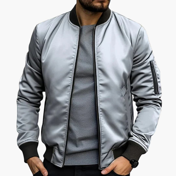 Herren Bomberjacke mit Reißverschluss und elastischem Saum
