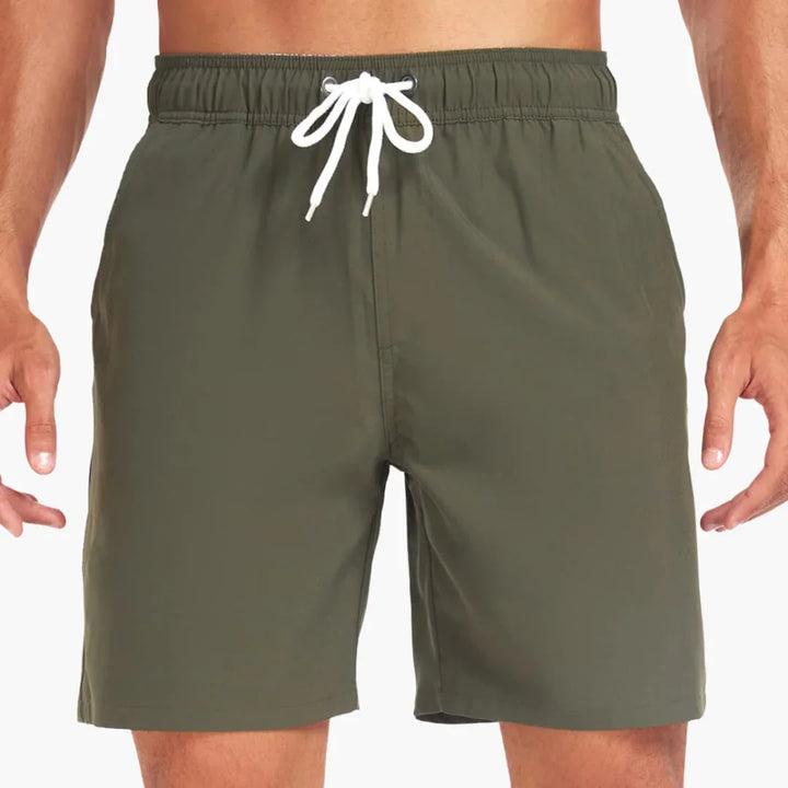 Gestreifte Badeshorts mit Kordelzug für Herren