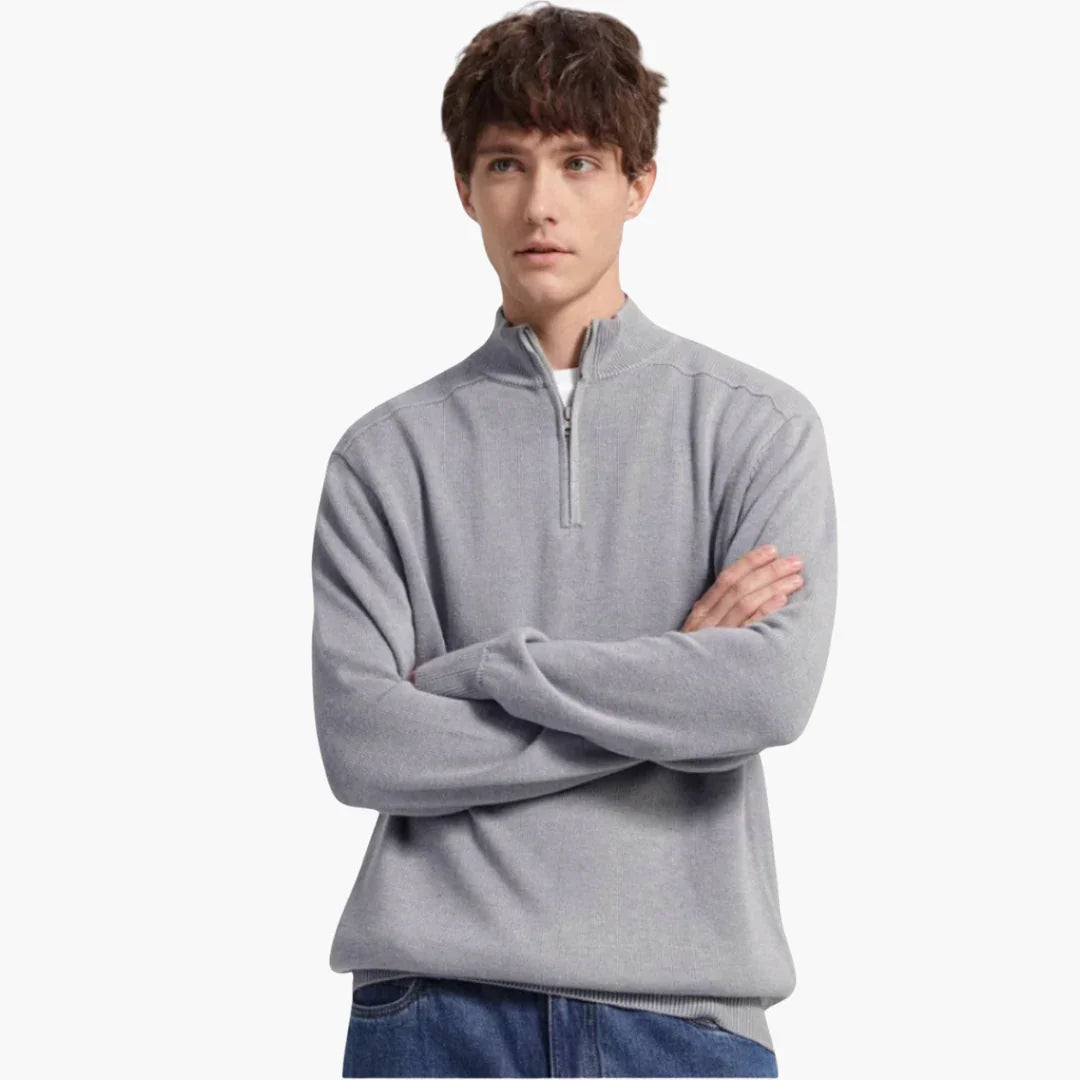 Halb Zip Strickpullover für Herren