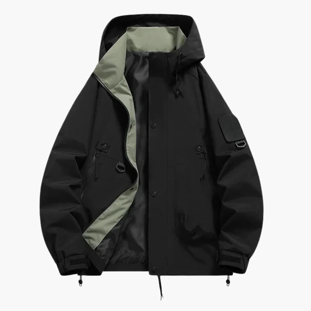 Unisex Kapuzen Skijacke mit verstellbarem Schnitt und langen Ärmeln