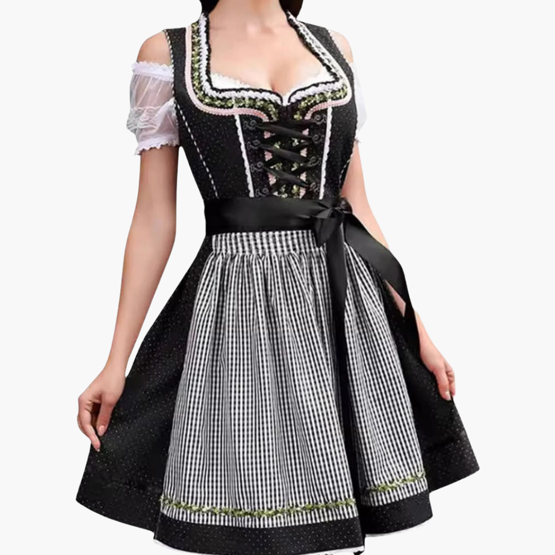 Damen Dirndl Kleid mit Schürze und Bluse | Oktoberfest Dirndl 2025