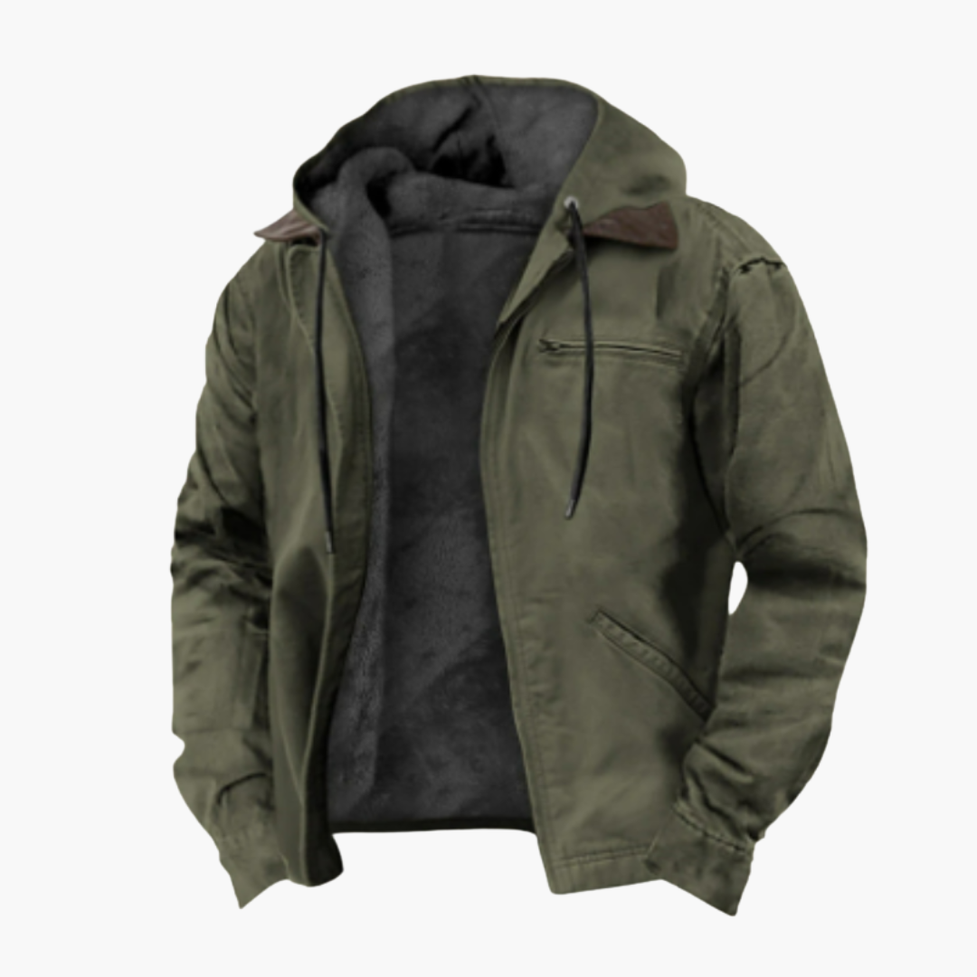 Herren Jacke mit Kapuze und wärmendem Innenfutter