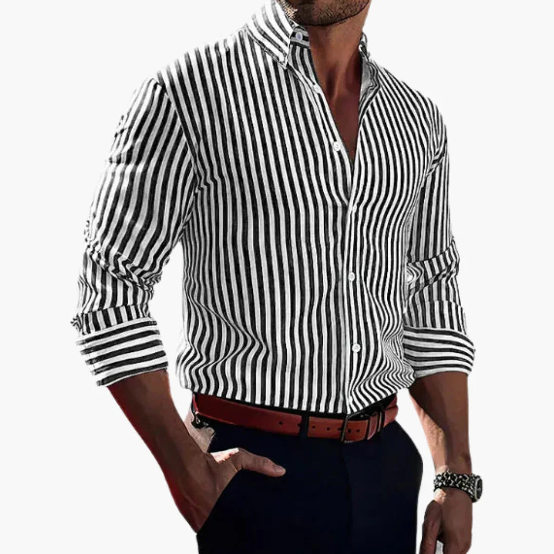 Gestreiftes Slim Fit Hemd für Herren