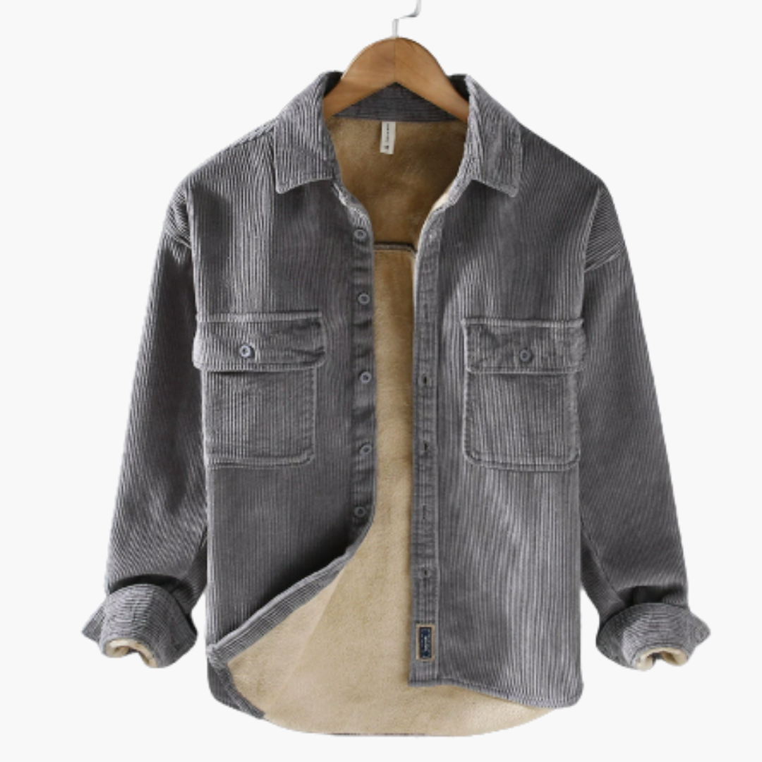 Herren Cordjacke mit Knopfleiste und Innenfutter