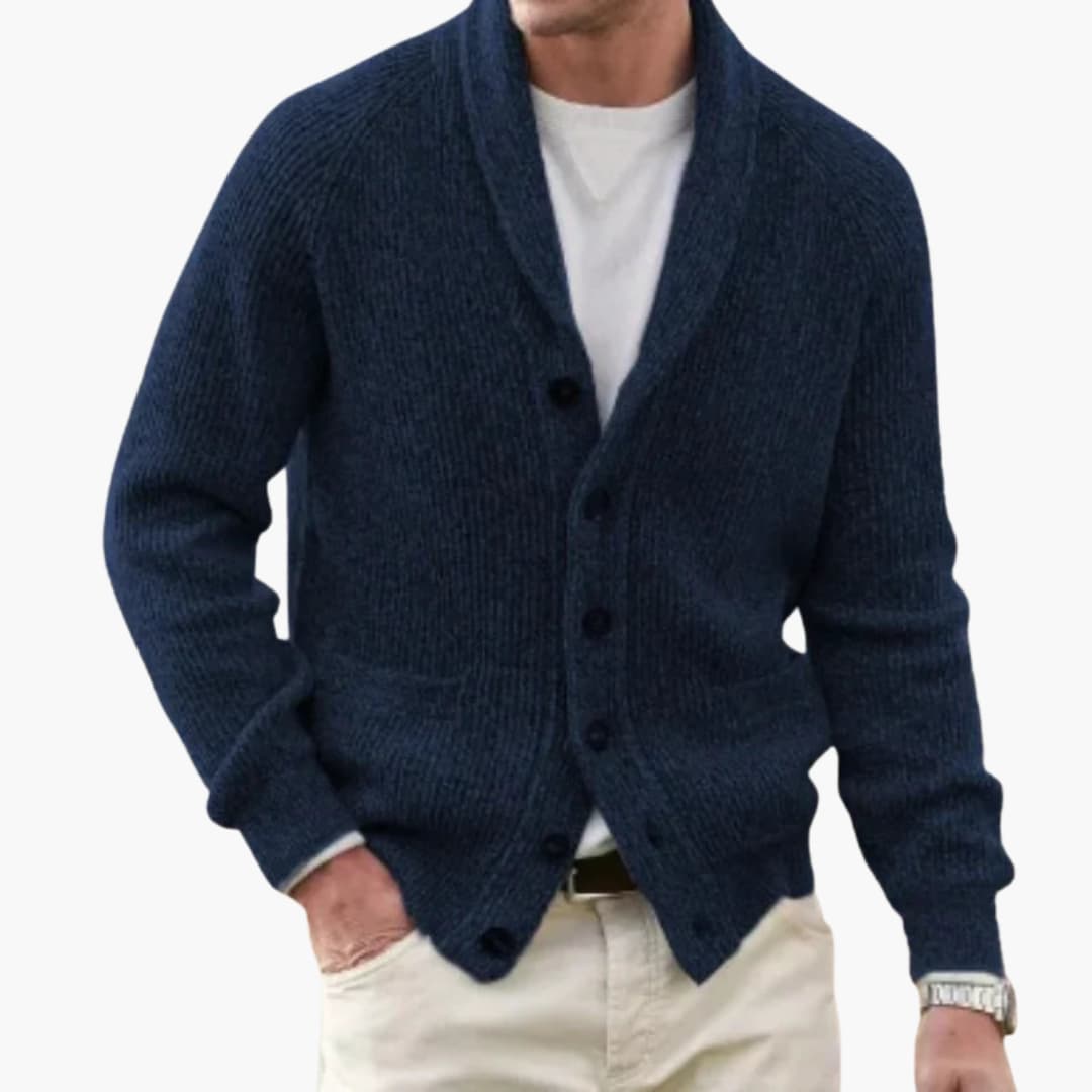 Herren Cardigan mit Schalkragen und Fronttaschen