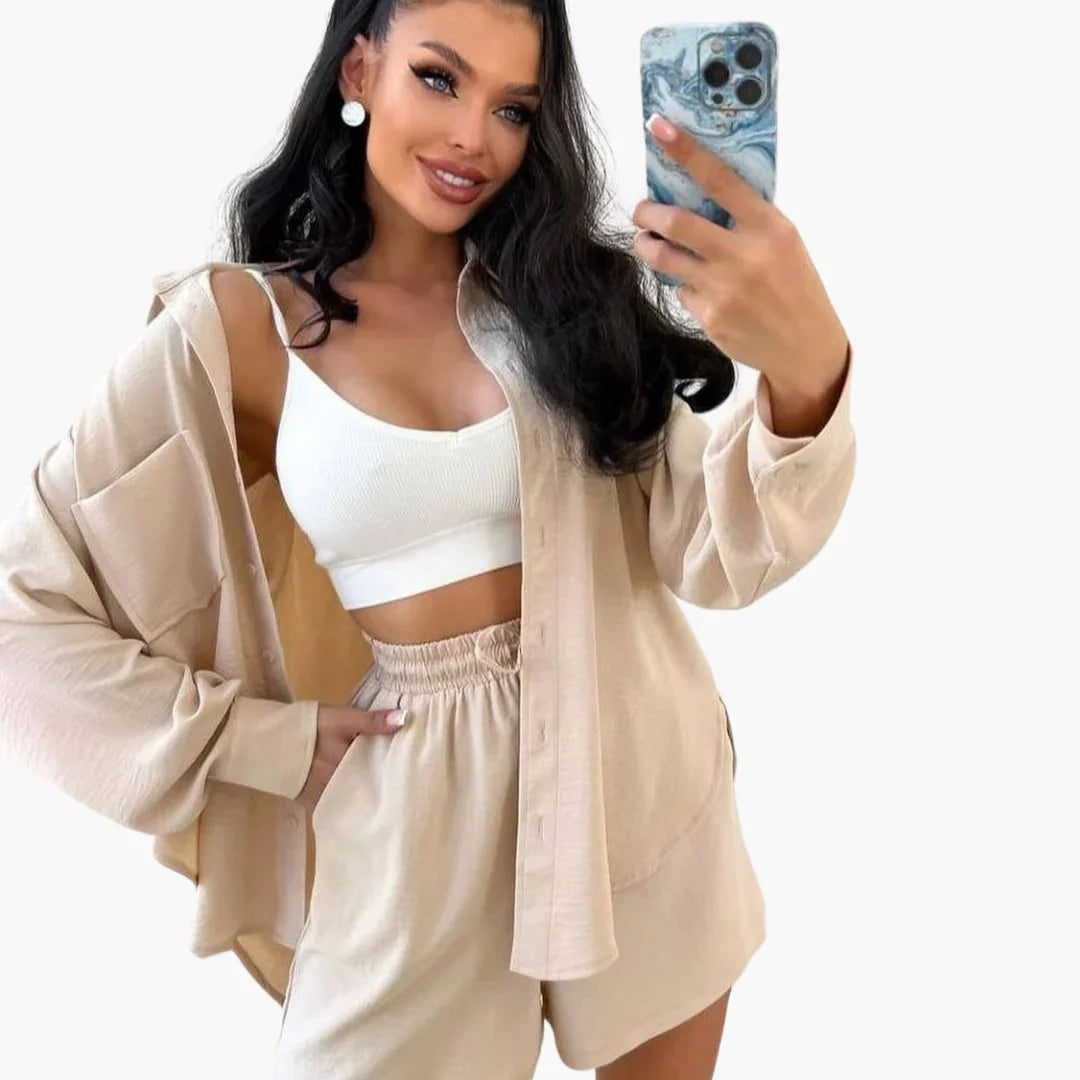 Zweiteiliges Blusen Shorts Set für Damen
