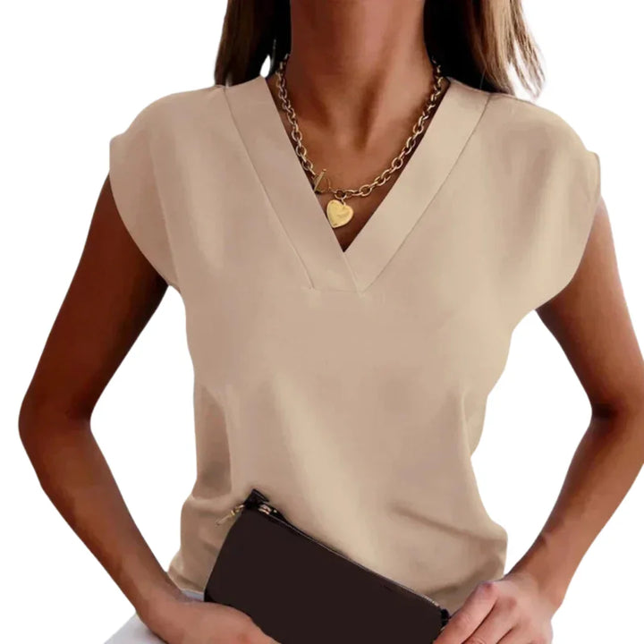 Gestreifte V-Ausschnitt Bluse für Damen