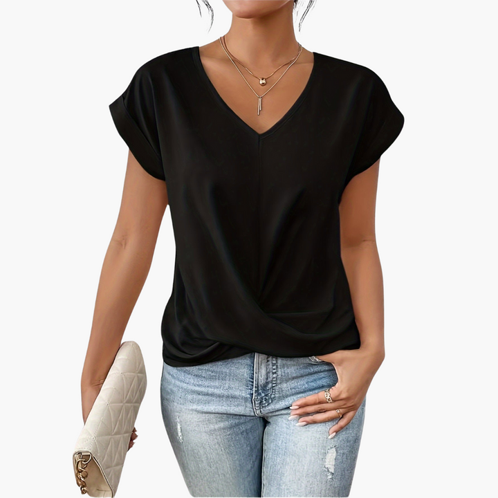 Clara | Lässiges T-Shirt mit Sweetheart-Ausschnitt